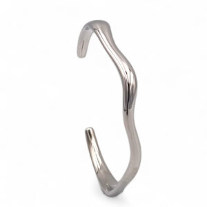 wavy sculptural silver cuff bangle